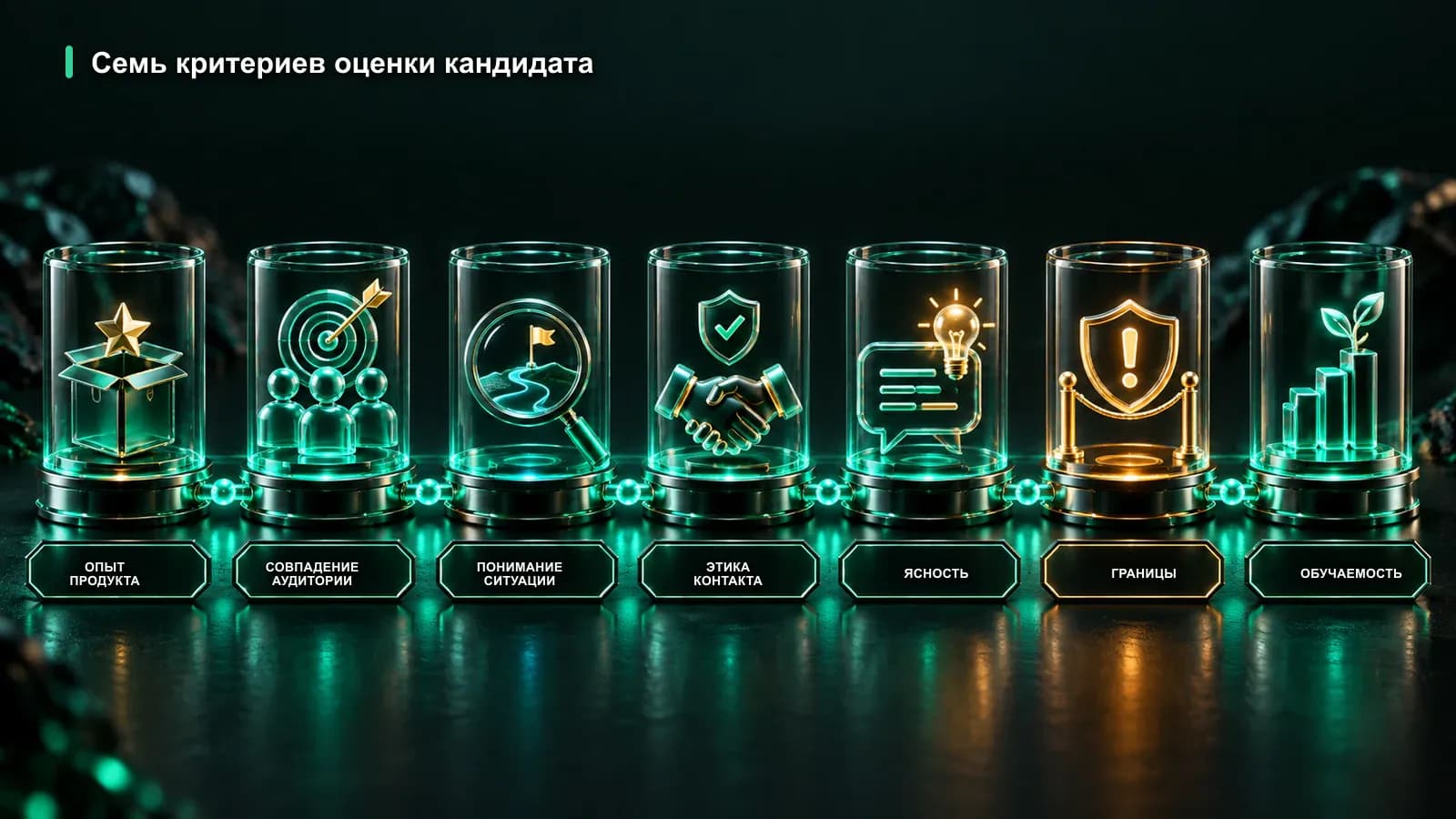 Карточка оценки кандидата по семи критериям и стоп-факторам